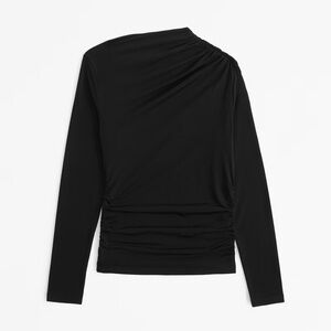 Abercrombie Long-Sleeve Draped Mockneck Top